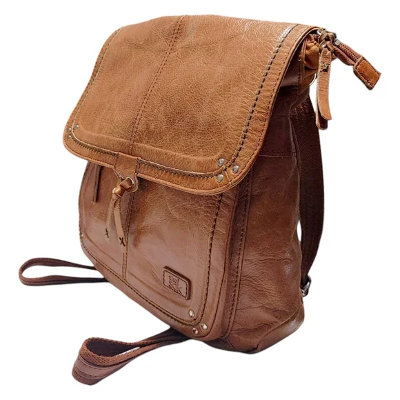 The Sak Brown Leather Convertible Fold over Backpack Satchel Bag Handbag Purse - Picture 2 of 10